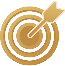 Biểu tượng mục tiêu màu vàng với mũi tên trúng tâm – đại diện cho sự chính xác, cam kết chất lượng và định hướng rõ ràng trong dịch vụ nha khoa tại Nha Khoa Phương Thành