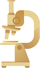 Biểu tượng kính hiển vi màu vàng – thiết kế tối giản mô phỏng thiết bị nghiên cứu y học, đại diện cho tiêu chuẩn kiểm định và chất lượng tại Nha Khoa Phương Thành