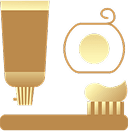 Bộ sản phẩm vệ sinh răng miệng cơ bản: bàn chải, kem đánh răng và chỉ nha khoa, minh họa cho việc chăm sóc răng miệng tại nhà