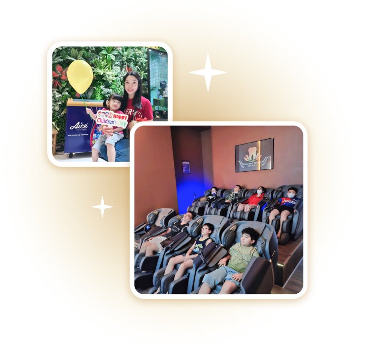 Trẻ em tham gia hoạt động vui chơi và thư giãn – chương trình chăm sóc toàn diện tại Nha Khoa Phương Thành