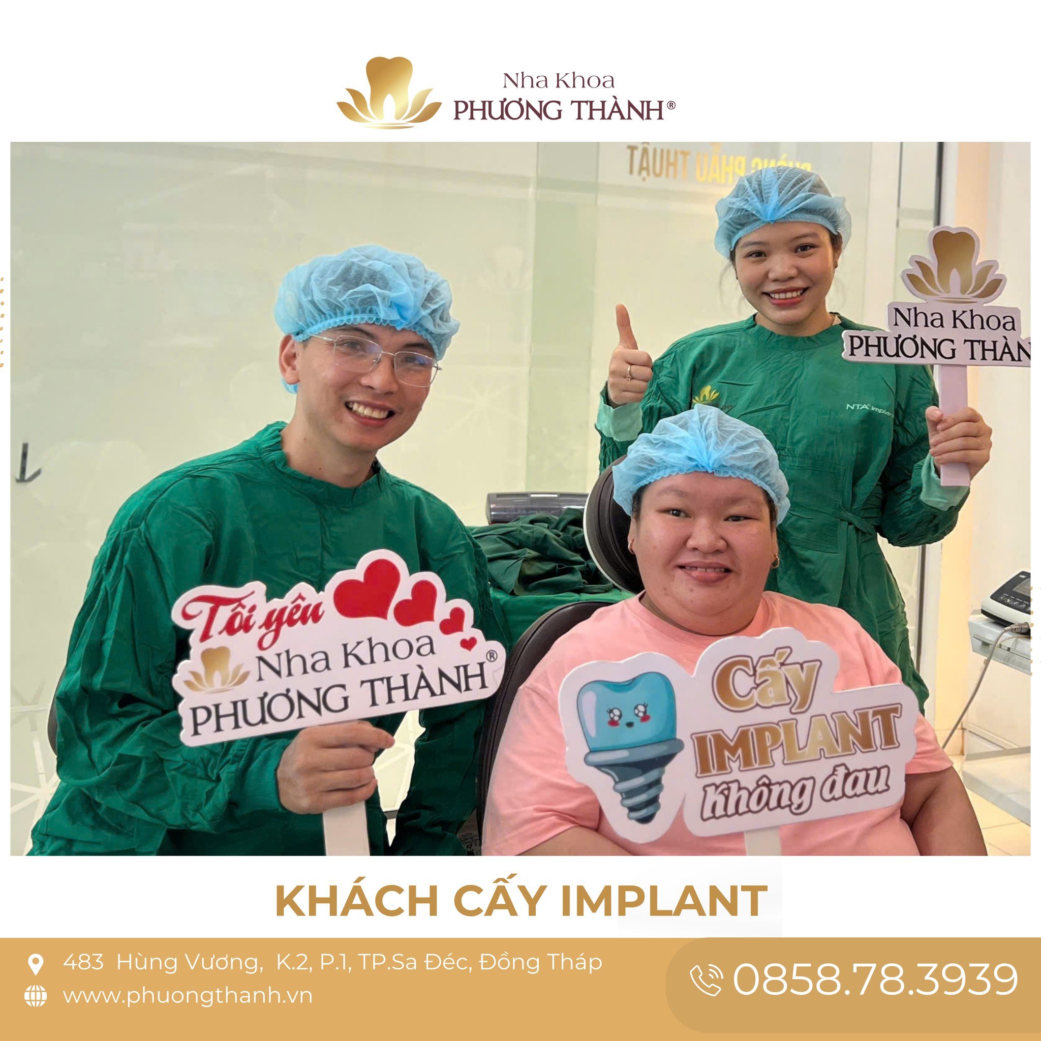 Khách hàng thành công cấy Implant không đau tại Nha Khoa Phương Thành