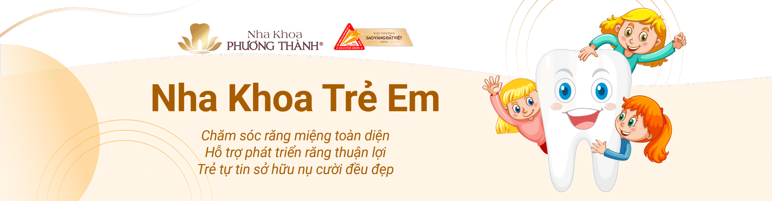 Banner quảng cáo dịch vụ Nha khoa trẻ em tại Nha khoa Phương Thành