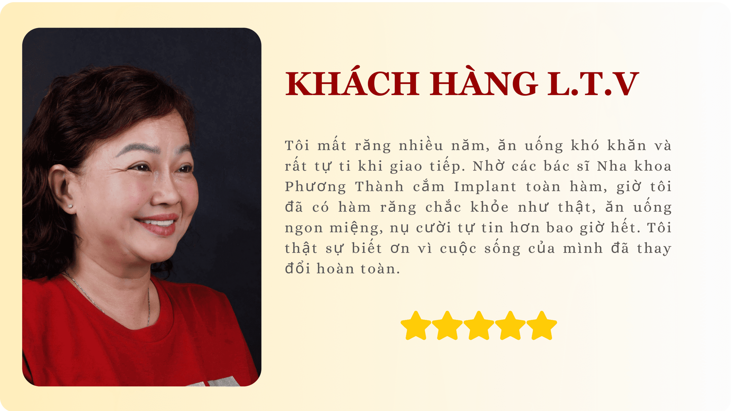 Cảm nhận khách hàng sau khi cấy ghép implant toàn hàm tại Nha khoa Phương Thành