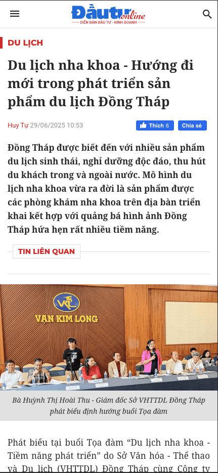 Du lịch nha khoa - Hướng đi mới trong phát triển sản phẩm du lịch Đồng Tháp